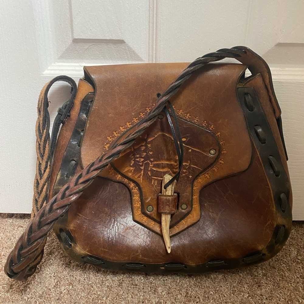 Vintage Tooled Leather Bag